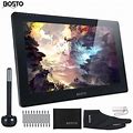 Bosto Studio 16Hd 15.6in Graphic Drawing Tablet, 4G+128G Memory /Battery-Free Pen/Adjustable Stand/20Pcs Pen Nibs/16G U Disk