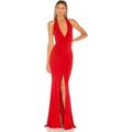 Nookie Illegal Halter Gown In Red - Size M