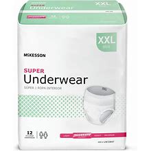 Mckesson Adult Absorbent Pull Up Underwear, Moderate Absorbency Size 2XL | Pack Of 12 | Carewell