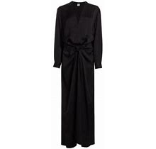 Toteme Women's Satin Knot Maxi Dress - Black - Size 12