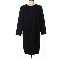 Talbots Casual Dress - Shift High Neck 3/4 Sleeves: Black Dresses - Women's Size 12
