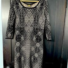 Taylor Dresses | Taylor Women's Plaid Sweater Dress | Color: Black/White | Size: L