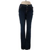 Inc Denim Jeans - Mid/Reg Rise: Blue Bottoms - Women's Size 10 Tall - Dark Wash