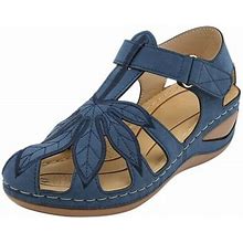Utoimkio Wedge Sandals For Women Wide Width Women's Sandals With Arch Support Summer Casual Comfortable Hollow Out Wedge Sandals