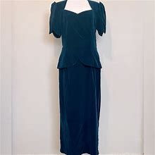 Scott Mcclintock Dresses | Vintage 80S Scott Mcclintock Velvet Dress | Color: Blue/Green | Size: L