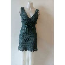 Womens Plenty By Tracy Reese Green Crochet Dress P Us/Xs
