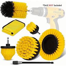 2Pcs/7Pcs Drill Brush Attachment Set Car Cleaning Brushes Power Scrubber Wash Cleaning Brushes Tool Kit - Drill Brush Extension,User-Friendly,Temu