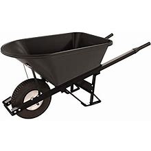Bon 28 906 Premium Contractor Grade Poly-Tray Single Wheel Wheelbarrow With Steel Hande And Knobby Tire, 5-3/4 Cubic Feet