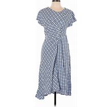 Lewit Casual Dress - A-Line Crew Neck Short Sleeve: Blue Dresses - Women's Size 10