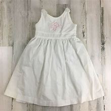 Lilly Pulitzer Dresses | Vtg Lilly Pulitzer Girls Monogram C C P White Pleated A-Line Dress Bows Sz 6X | Color: White | Size: 6Xg