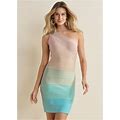 Women's Color Block Bandage Dress - Brown Multi, Size L By Venus