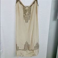 What Goes Around Comes Around Dresses | Beige Beaded Dress | Color: Cream | Size: Xs