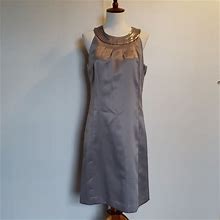 Loft Dresses | Ann Taylor Loft Silver W/ Sequin Cocktail Dress | Color: Gray/Silver | Size: 4