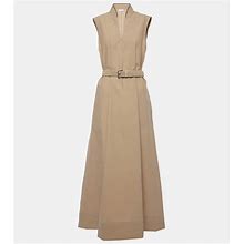 Brunello Cucinelli, Cotton-Blend Maxi Dress, Women, Beige, XL, Dresses