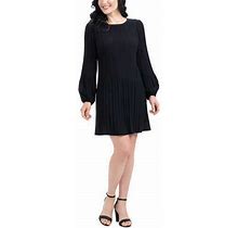 Hilary Radley Womens Pleated Stretch Dress Black