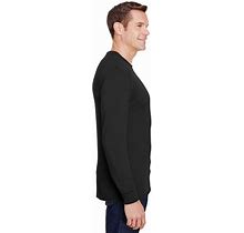 Hanes W120 Workwear Long Sleeve Pocket T-Shirt - Black - 2XL
