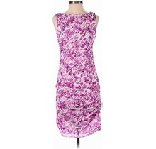 Ann Taylor Casual Dress - Sheath Crew Neck Sleeveless: Purple Dresses - Women's Size 0