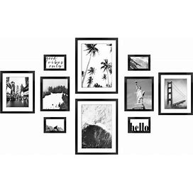 10 Piece Framed Black Gallery Wall Picture Frames Set With Landscape
