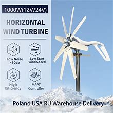 1000W Wind Power Turbines Generator 12V 24V Windmill Generator For Boat With MPPT Controller Low