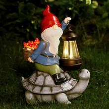 Gnome And Turtle Garden Decor, Large Outdoor Garden Sculptures & Statues, Outside Patio Yard Lawn Decorations, Housewarming For Women, Mom, Grandma