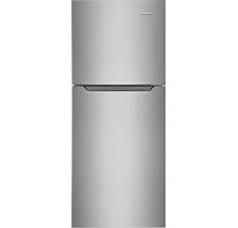 Frigidaire FFET1022UV 10.1 Cu. Ft. Top Freezer Apartment-Size Refrigerator - 24" Width - Brushed - Stainless Look - Refrigerators & Freezers - Top
