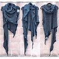 Grey Hooded Scarf, Postapocalyptic Scarf, Cyberpunk Scarf, Knit Scarf, Gray Hooded Scarf, Wrap, Stage Clothing, Halloween Costume, Scoodie