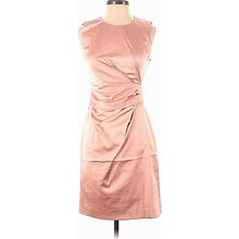Marella Cocktail Dress - Sheath High Neck Sleeveless: Pink Solid Dresses - Women's Size 2