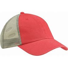 Big Accessories Adult Washed Trucker Cap Ba Red/Grey OS