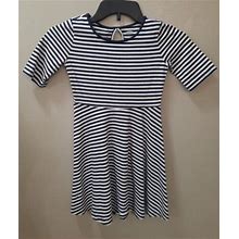 Old Navy, Navy & White Stripe Cotton Dress, Youth Size Small (6-7)