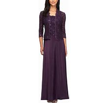 Alex Evenings - 1121198 Lace And Chiffon Dress With Lace Jacket