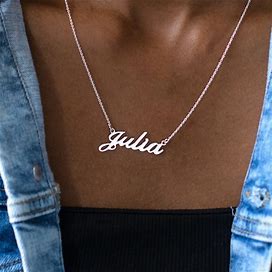 925 Silver Name Necklace - Personalized Name Necklace For Women- Name Plate Necklace - Custom Name Necklace Gifts For Girl Name Chain Zales Jared Kay