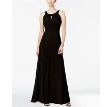 $229 Sangria Women's Black Sleeveless Keyhole Pleated Empire Waist Dress Size 6