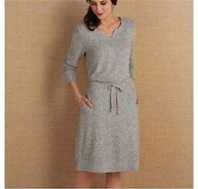 Soft Surroundings Easy Living Dress Gray Size Petite Medium