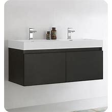 Fresca Mezzo 48" Modern Bathroom Vanity In Black With Double Integrated Sinks, SKU: FCB8012BW-I