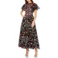 Mac Duggal Embroidered Floral Tulle Cocktail Dress In Black Multi At Nordstrom, Size 6