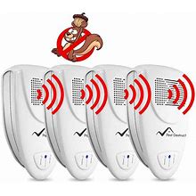 Ultrasonic Squirrel Repeller PACK Of 4 - Get Rid Of Squirrels In 72 Hours Or It's FREE