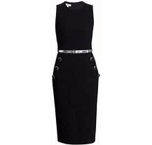 Michael Kors Collection Sleeveless Belted Button Sheath Dress Italy
