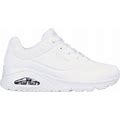 Skechers Women's Uno - Stand On Air Sneaker | Size 9.5 Wide | White | Textile/Synthetic