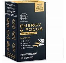 Dojo Labs Energy & Focus Nootropic Dietary Supplement Vegan - 40 Capsules (20 Servings)