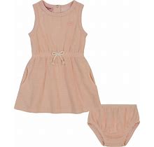 Juicy Couture Ribbed Velour Dress & Bloomers In Brown At Nordstrom Rack, Size 3-6m