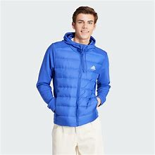 Adidas Essentials Hybrid Down Hooded Jacket Semi Lucid Blue 2XL - Mens Originals Jackets