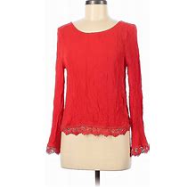 H&M Loves Coachella Long Sleeve Blouse: Red Tops - Women's Size 6