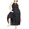Plus Size Hamptons Tier Maxi Dress - Black