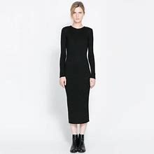 Zara Dresses | Zara Long Sleeve Black Dress M | Color: Black | Size: M