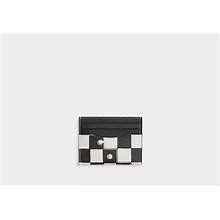 Coach Outlet Slim Id Card Case With Checkerboard Print - Men's Wallets - Black