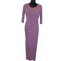 Fashion Nova Dresses | Fashion Nova Dress Purple Midi Rouched Side Square Open Back Slit Leg | Color: Purple | Size: L