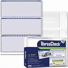 Versacheck Secure Checks - 750 Blank Business Checks - Blue Premium - 250 Sheets