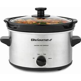 Elite Gourmet MST-275XS Electric Oval Slow Cooker, Adjustable Temp, Entrees, Sauces, Stews & Dips, Dishwasher Safe Glass Lid & Crock (2 Quart,