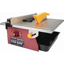 Chicago Electric Power Tools 4.8 Amp 7 in. Table Top Wet Cut Tile Saw