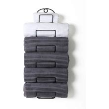 SODUKU Towel Rack Wall Mounted Metal Wine Rack Towel Shelf For Bathroom Black